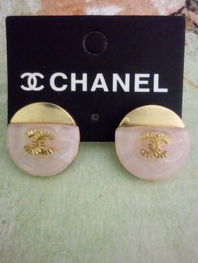 Pink and Gold Fashion Earrings